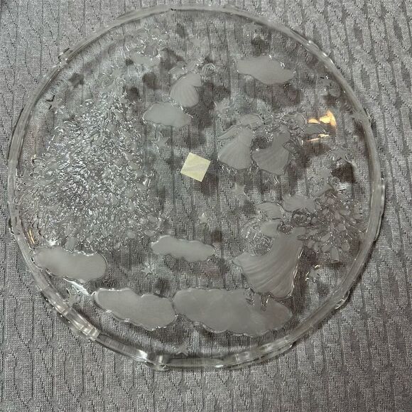 Mikasa Holiday Lights 13" Round Glass Serving Platter Christmas Theme - Picture 5 of 5